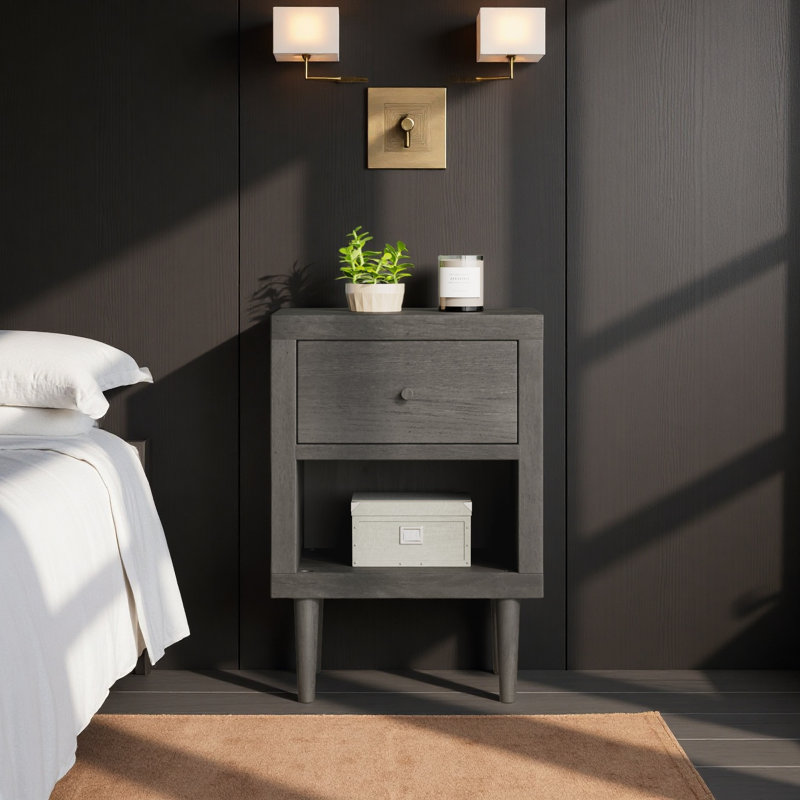 1-DRAWER NIGHTSTAND, Gray