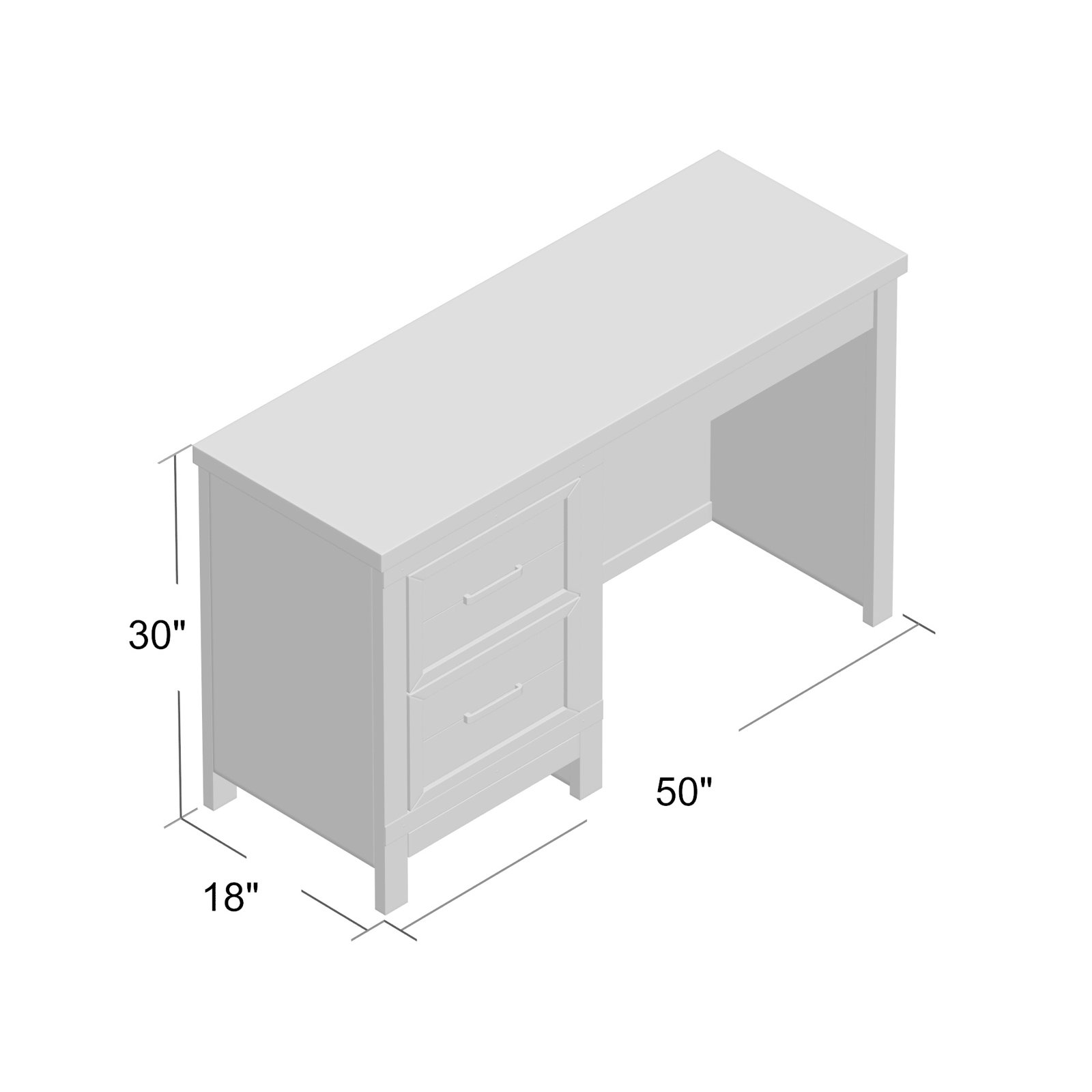 Lexee Computer Desk, 30" H x 50" W x 18" D