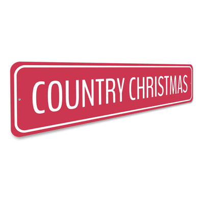 Enseigne en aluminium personnalisée «Red Country Christmas»