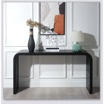 Console, table d'entrée de 59 po, table de style cascade courbée, console avec perles en bois, table d'entrée pour vestibule, couloir, salon, vestibule, couloir, bureau