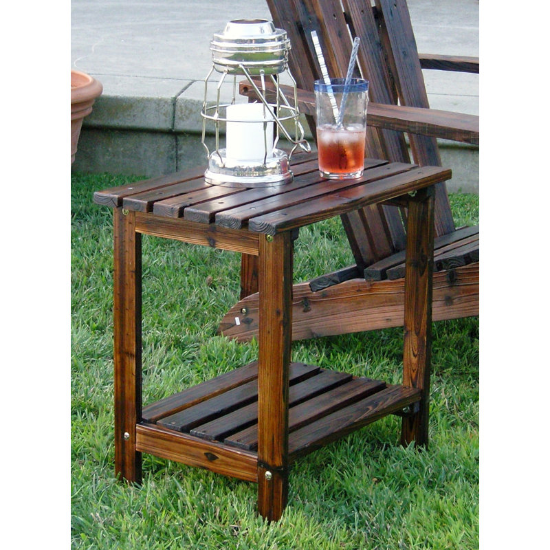 Casner Rectangular Outdoor Side Table , 14'' in. W 20'' in. D, Burnt Brown