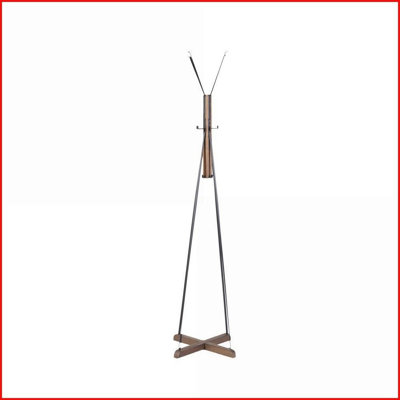 Coat Racks | Industrial Reclaimed Wood &amp; Metal Freestanding with 8 Hooks | Natural | Wood + Stainless Steel