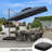 Yamari 11' Square Advanced Fabric Cantilever Umbrella with wheeled Base-1448938720