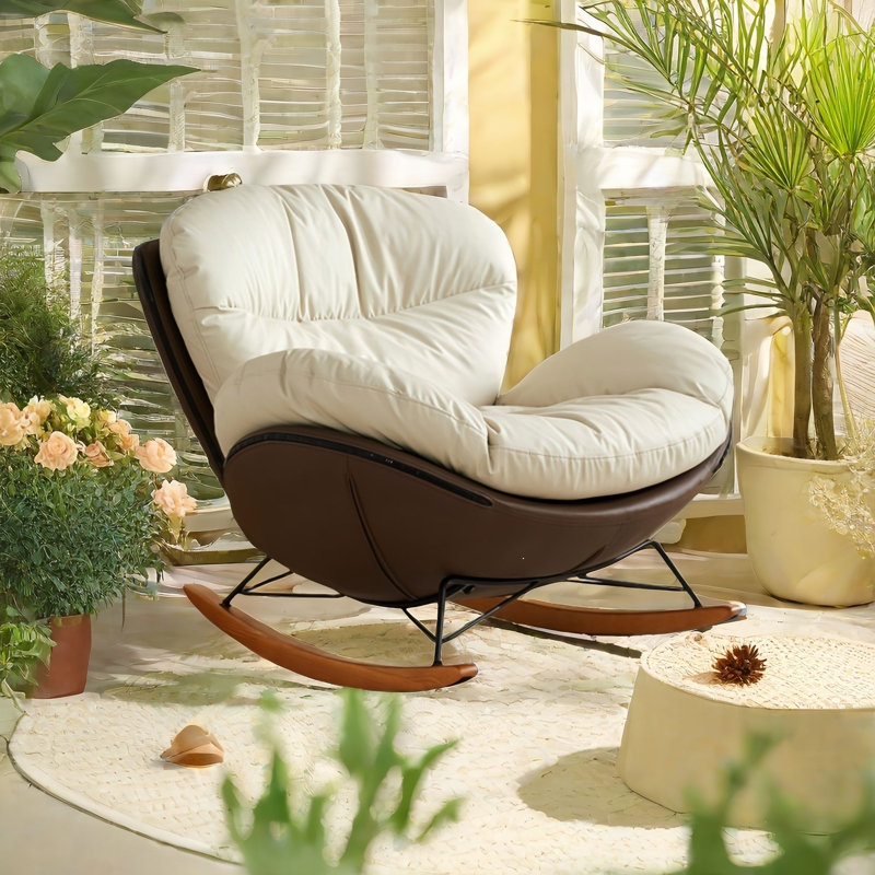 Chaise berçante moderne rembourrée