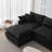 Chenille Modular L-Shaped Sectional Sofa - 3-Seater Comfy Cloud Couch Set with Movable Ottoman, DIY Combination for Living Room-1559753775-1554044524