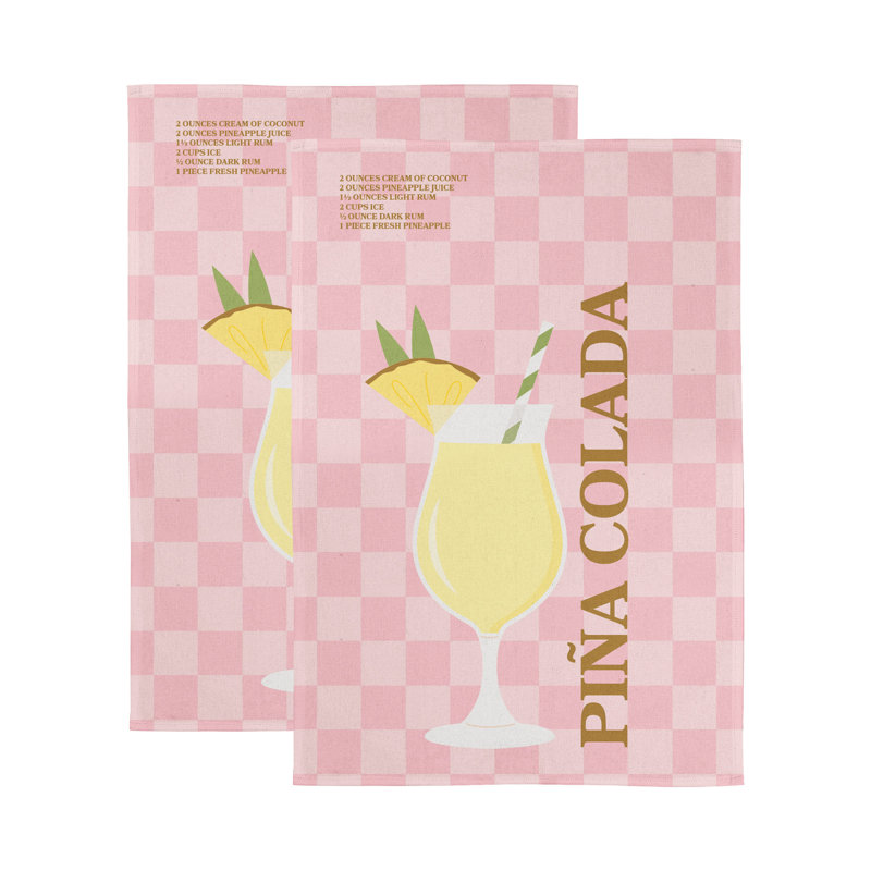 Ensemble de 2 serviettes de cuisine à impression numérique, 20 po x 30 po, Bay Isle Home ™ - Pina Colada