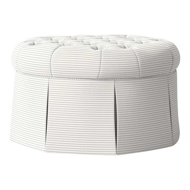 Repose-pieds cocktail capitonné rond 35 po Alma, Perigold Birchbox Tuxedo