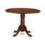 L'ensemble de mobilier de salle à manger 5 pièces comprend une table de cuisine ronde avec Dropleaf et 4 chaises de salle à manger rembourrées en tissu de lin, 42 x 42 pouces, acajou-683431341-699669361