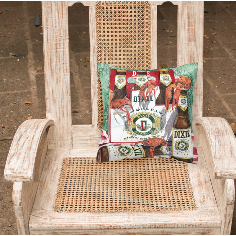  Coussin décoratif Dixie Beer and Crawfish New Orleans 14 "