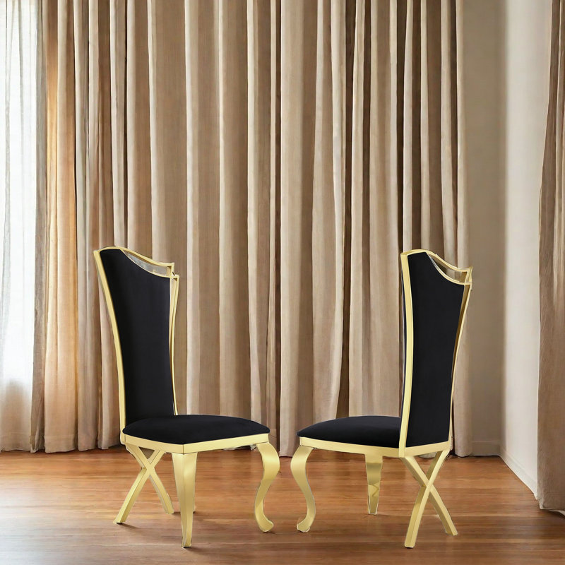 Chaise d'appoint en velours noir Hudhaifa