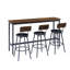 Ensemble de longue table de bar avec 3 tabourets de bar rembourrés en polyuréthane, table de bar industrielle et chaises pour table de petit-déjeuner de cuisine, salon, salle de banquet-1079451482