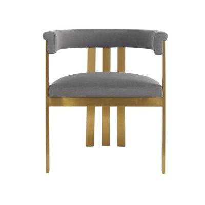 Peppa Slat Back Arm Chair in Beige/Gold