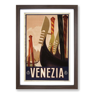Vintage Travel Venice Venezia Framed Vintage Advertisement - Framed Print