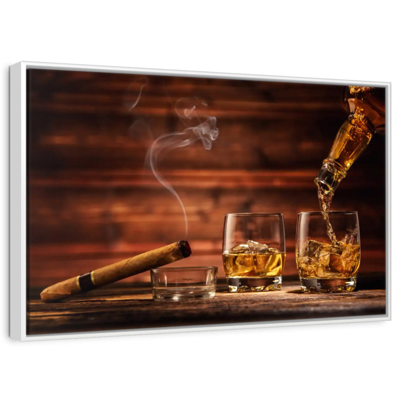Excellent whisky, Cadre flottant blanc, 43 po x 29 po