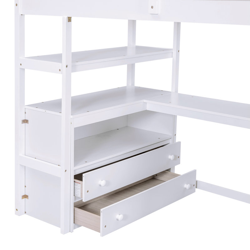 Jamariea Loft Bed Bed, White, Twin