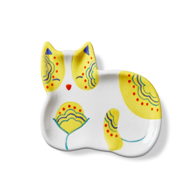 Cat Trinket Dish Multi Ceramic Everyday