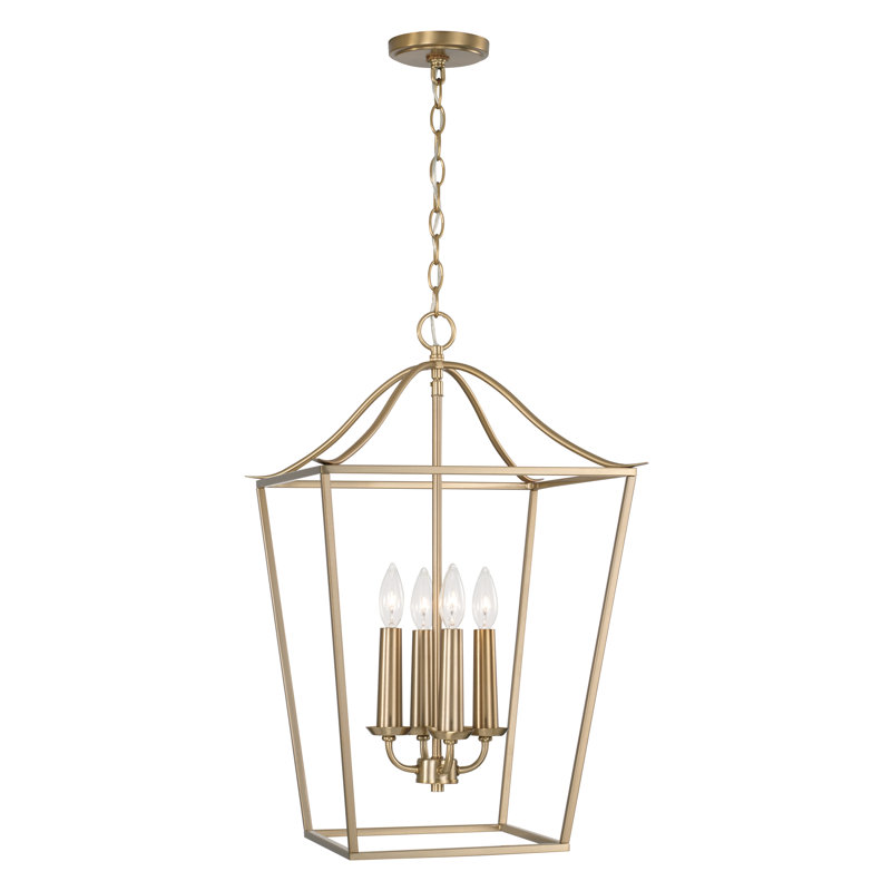 Luminaire suspendu 4 lumières Heidrun, Laiton mat
