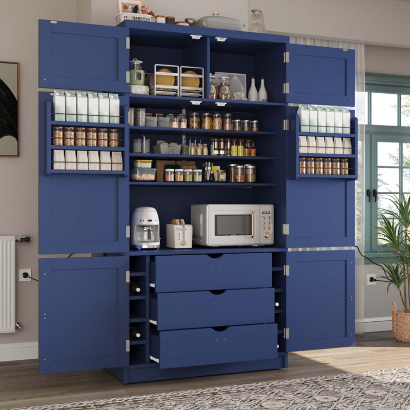 Garde-manger autoportant de 80,1 po de hauteur, Bleu