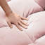 Lit de salon moderne en velours rose avec dossier convertible inclinable 3 en 1 pour une touche d'élégance