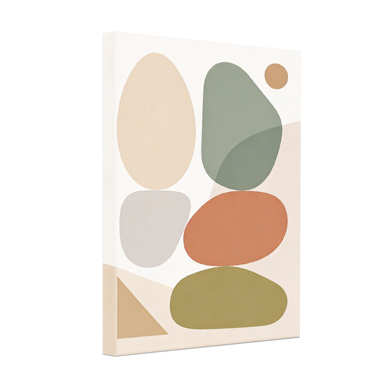 Abstrait, formes abstraites dans des tons terreux sur toile, H 30 po x l 20 po