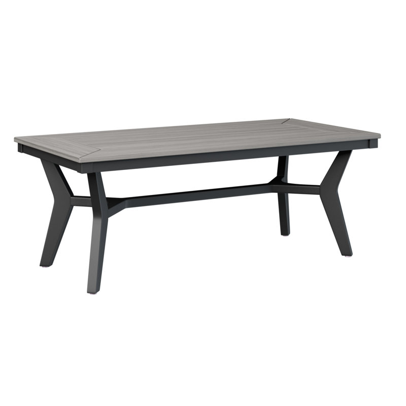 Table basse berlinoise Berlin, Bois flottant gris, Noir