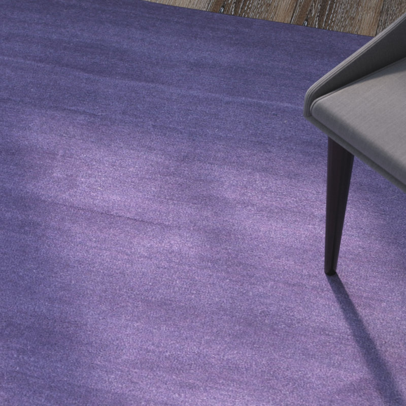 Tapis de couleur unie en laine touffeté à la main Frann, Carré 6 pi