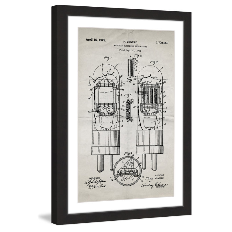 « aspirateur tube 1924 old paper » par steve king, reproduction d’art encadrée, H 24 po x l 16 po x P 1,5 po