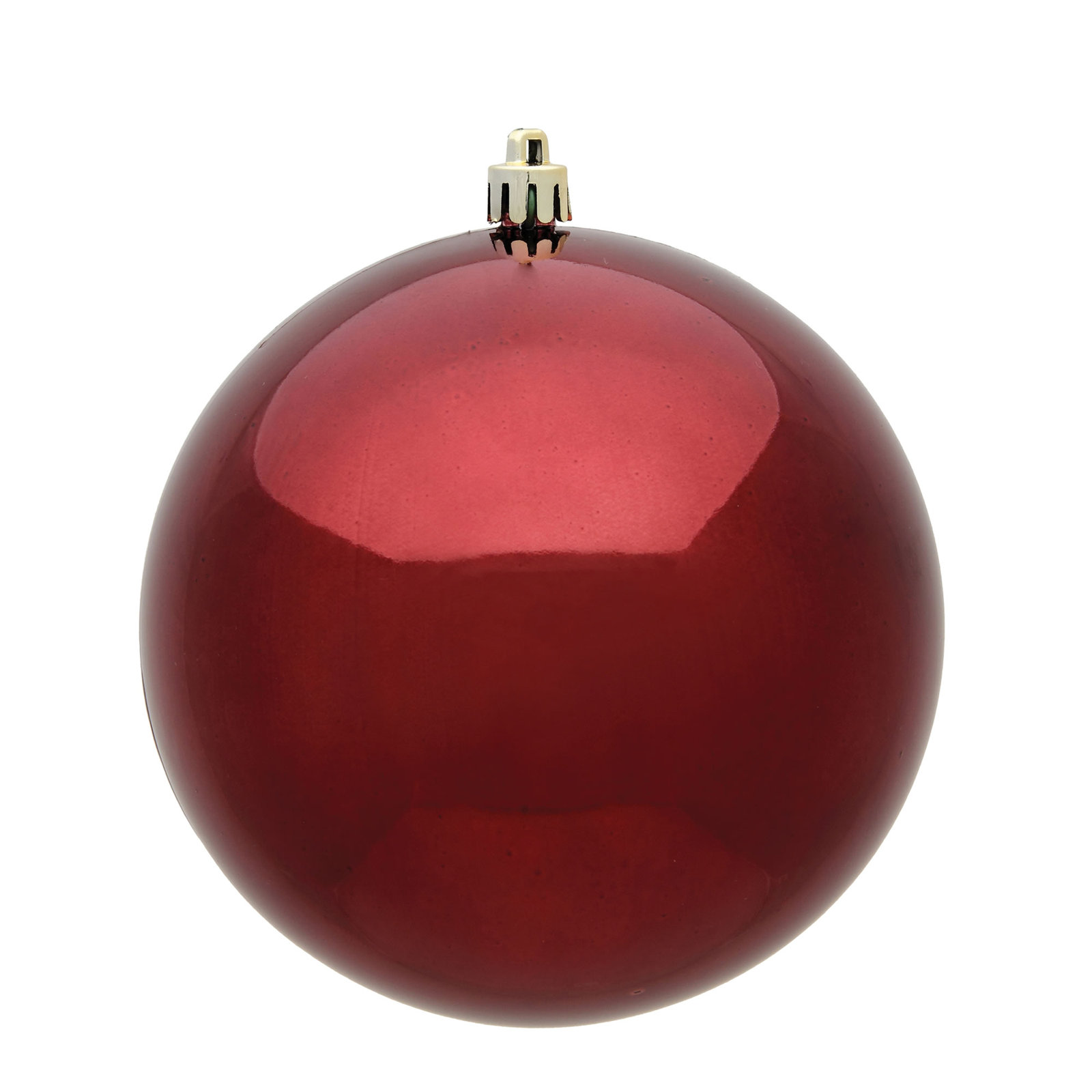 Holiday Décor Ball Ornament, 2'' H X 2'' W X 2" D, Burgundy Shiny