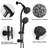 Matte Black Spa Shower Kit With Drill- Stainless Steel Slide Bar And 7 Heads 7-setting Rod Dual