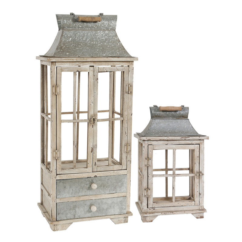 Wooden Candle Lantern Decorative, Hurricane Lantern Holder Decor For Indoor Outdoor, Home Garden Wedding