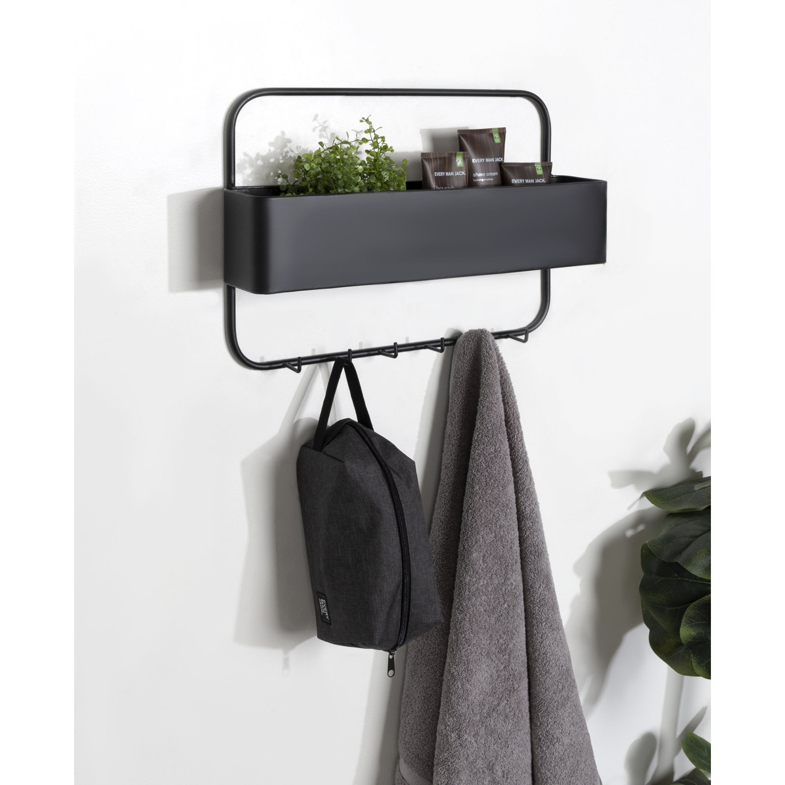 Wall Mail Organizer with Key Hooks