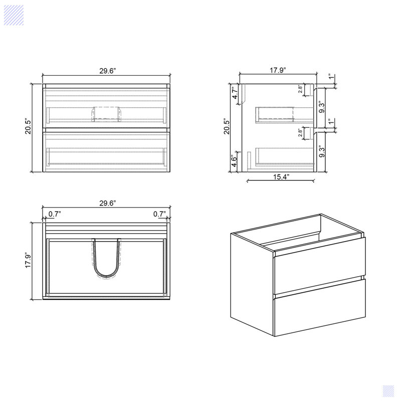Base de meuble-lavabo Annaleah seulement