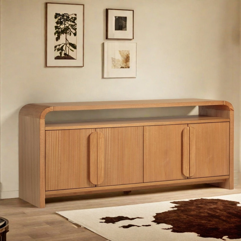 Retro-Style Home Sideboard, 21.65" H x 78.74" W x 19.69" D