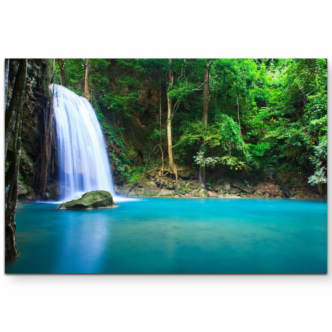 Leinwandbild Wunderschöner Wasserfall in Erawan – Thailand