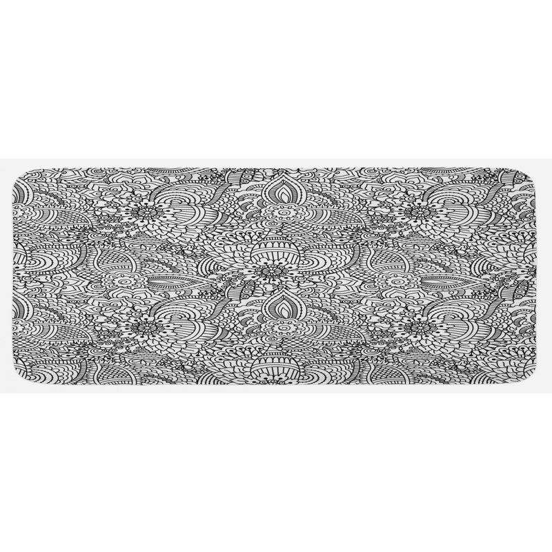 Tapis de cuisine blanc et noir