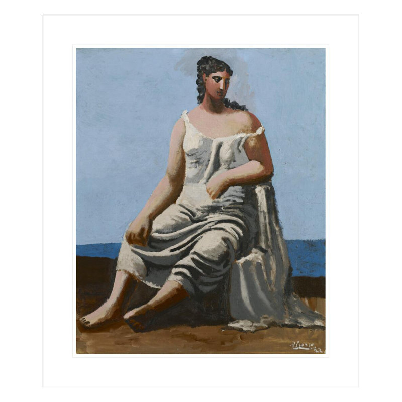 «Woman by the Sea» par Pablo Picasso, impression giclée sur cadre, H 27,34 po x l 23,5 po