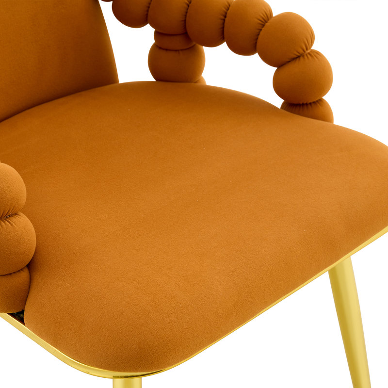 Chaises de salle à manger ergonomiques en velours avec pieds dorés pour la cuisine moderne