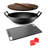 NutriChef 11.46'' Non-Stick Cast Iron Wok with Lid