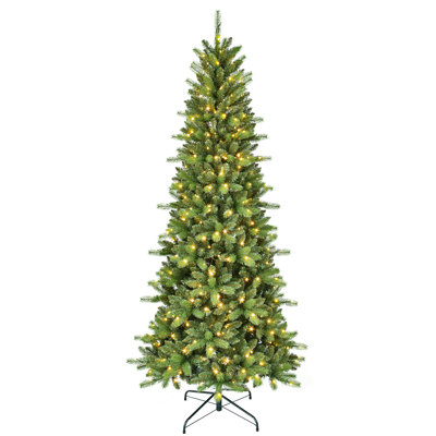 Slim Pre-Lit Spruce Christmas Tree