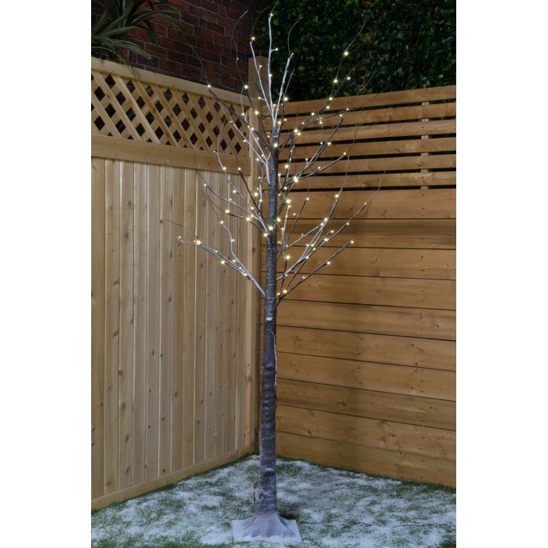 82in Black Tree with 120 Warm White LED Lights and 8 Lighting Functions, 82"H x 20"W x 20" D