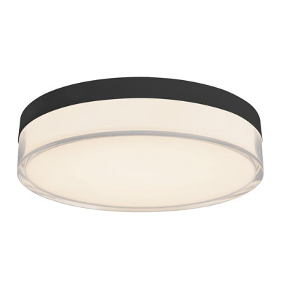 Quara 7-in Black dimmable LED Flush Mount