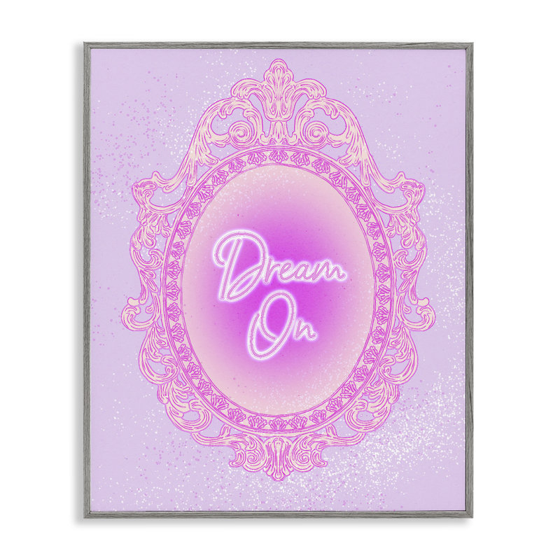 Dream On Ornate, 20 x 16, Giclée de ferme grise encadrée