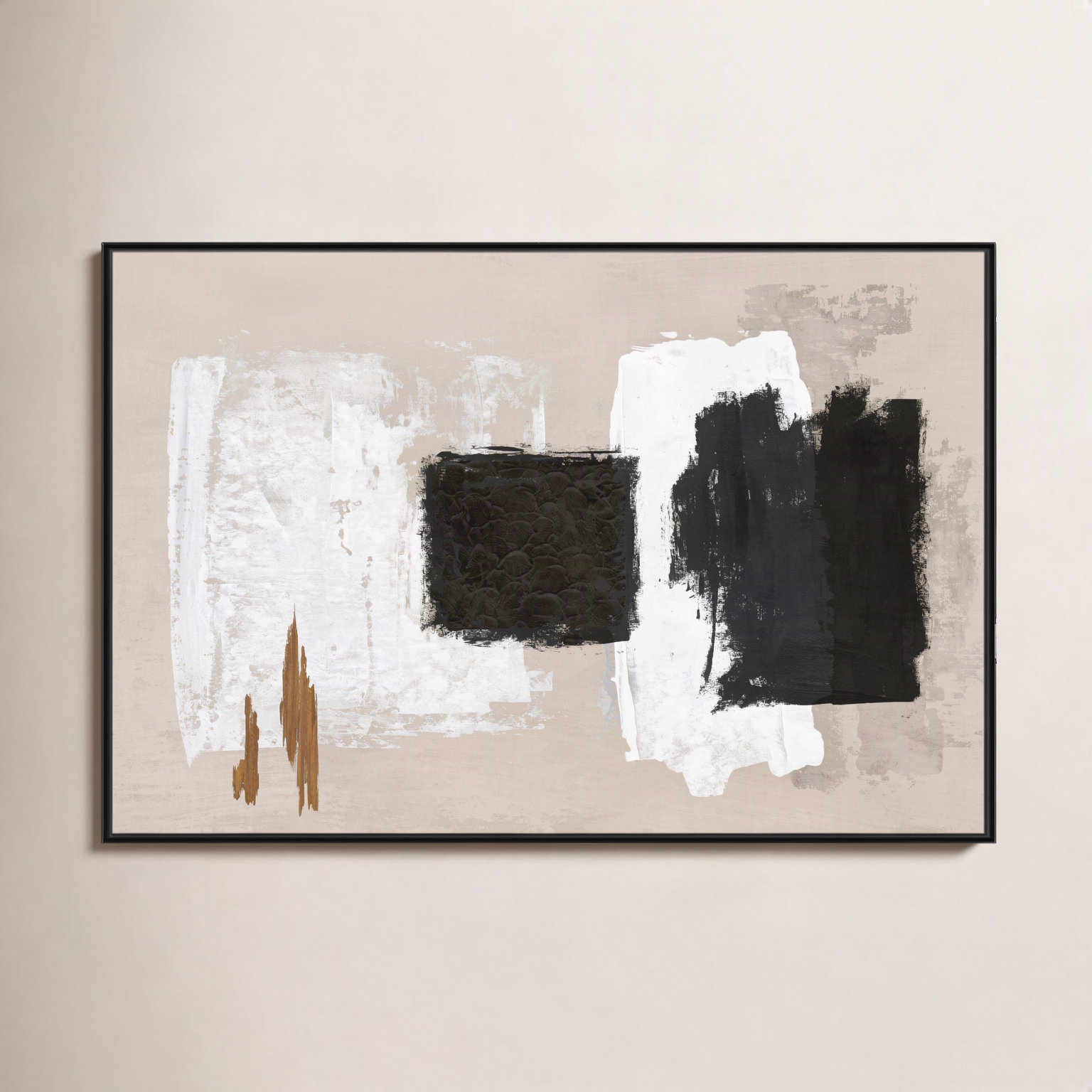 Imone "Golden Slate" Painting, Black, 41.5" H x 61.5" W