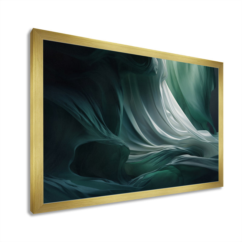 Vert, le chef-d'œuvre aquatique II, reproduction d'art sur toile, H 12 po x l 20 po x P 1 po, Encadrement doré