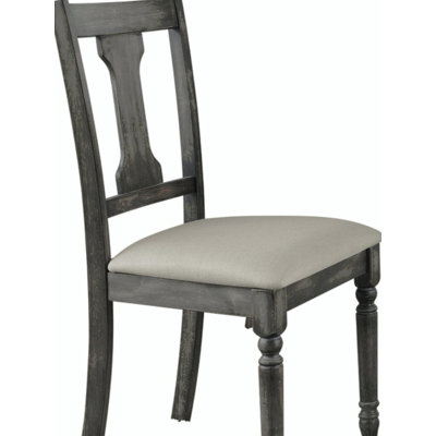Wallace Tan Linen & Weathered Gray Finish Side Chair (Set of 2)