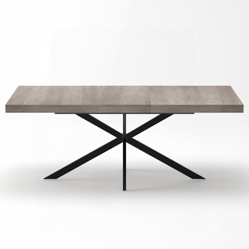 55.1-70.9 Inch Retro Rectangular Extendable Dining Table, Gray