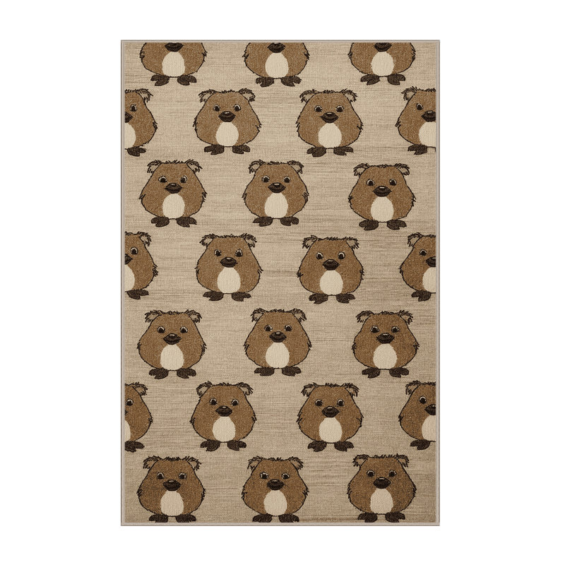 Washable Quokka Wildlife Area Rug, Rectangle 3' x 5'