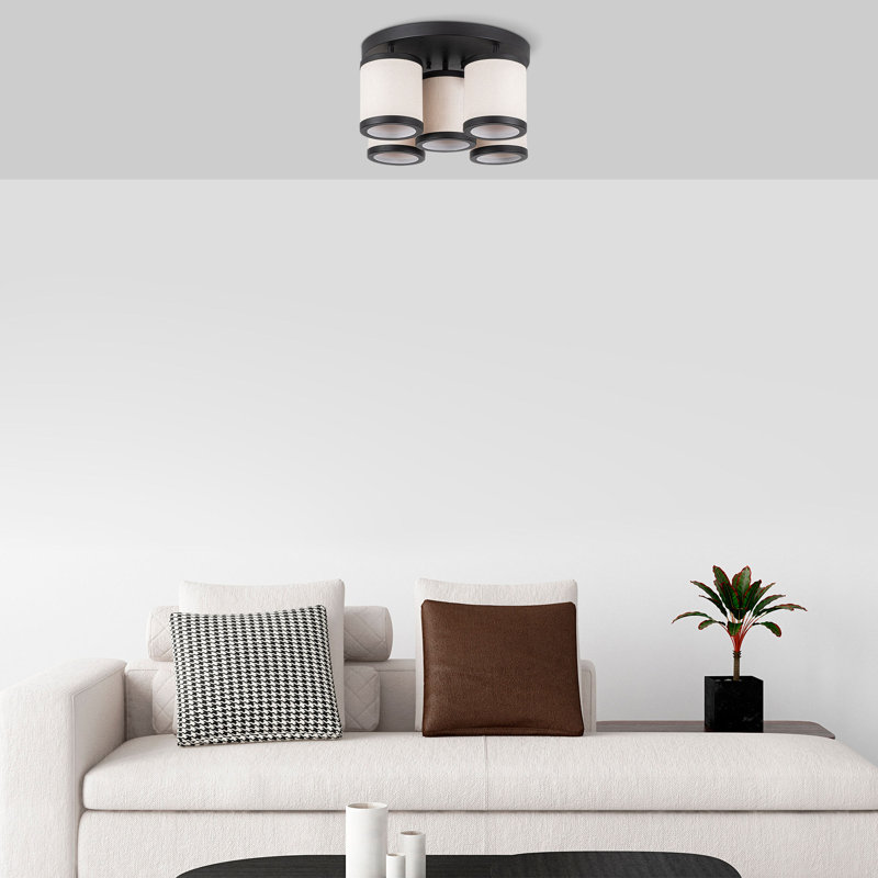 Luminaire suspendu cylindrique à 5 lumières