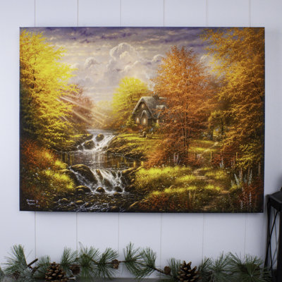 Secluded Cottage 18x24 Fully Illuminated LED Wall Art