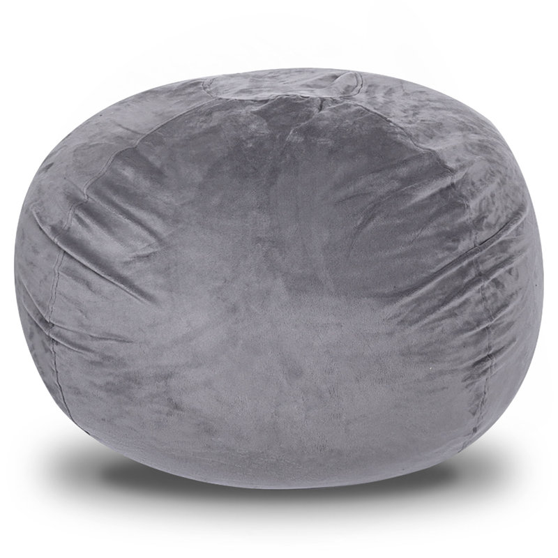 Minky Velvet Bean Bag Chair, 5Ft Plush Floor Chair For Kids And Adults W/ Washable Cover, Lounge Chair With Stretchable Fabric, Comfy Bedroom Chair, Filled With Shredded And Memory Foam.